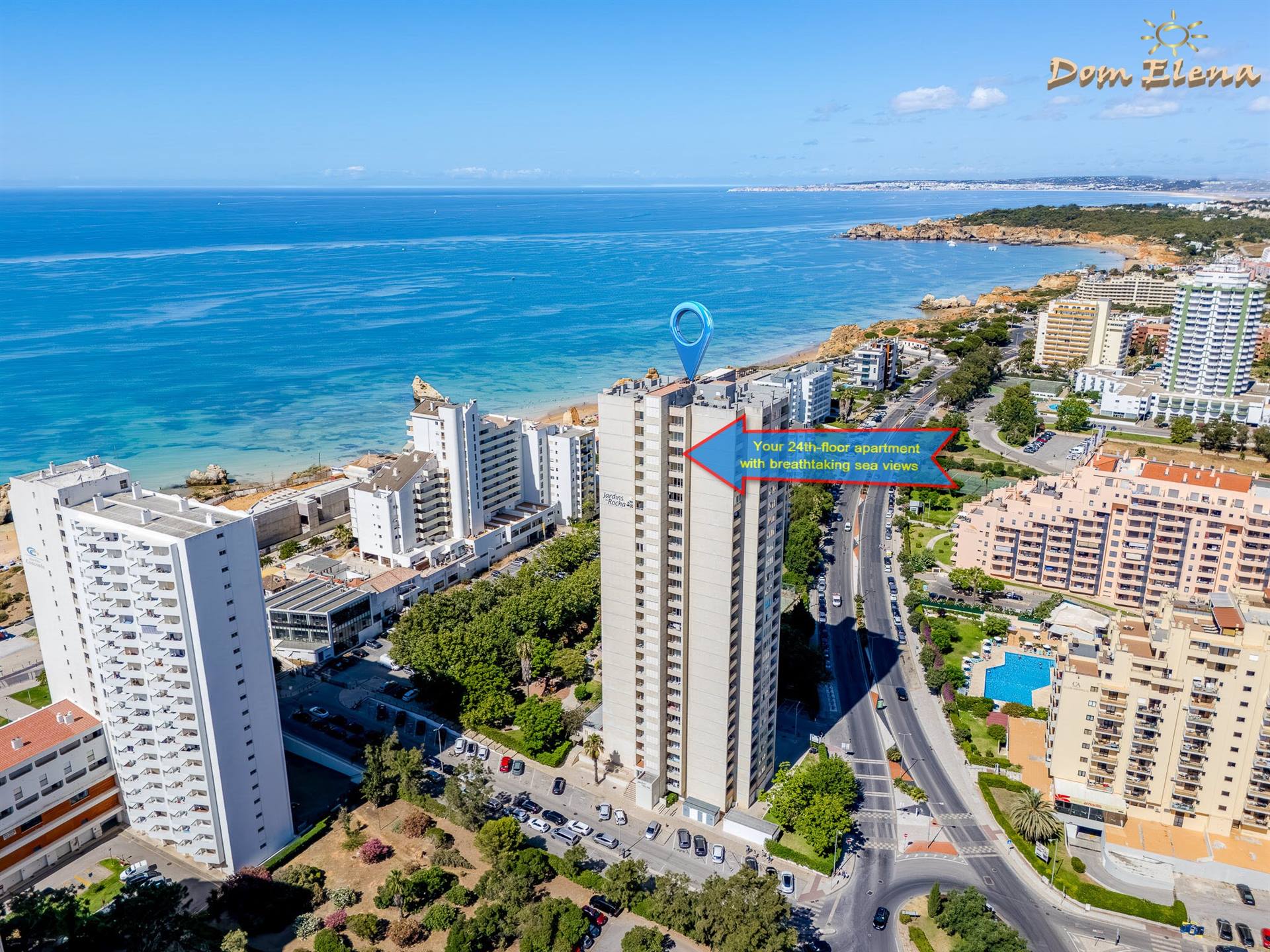 Vista aerea dell'appartamento Dom Elena al 24 piano vista mare Algarve